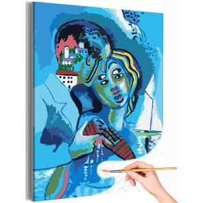 Франсис Пикабиа Известные картины мировые шедевры искусств Любовь Поцелуй Пара Раскраска картина по номерам на холсте