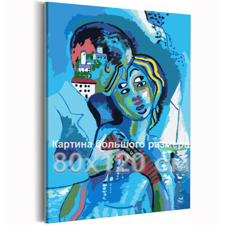 Франсис Пикабиа Известные картины мировые шедевры искусств Любовь Поцелуй Пара 80х120 Раскраска картина по номерам на холсте