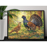 Глухарь Птицы в лесу Пара Природа Семья Весна На свадьбу Раскраска картина по номерам на холсте