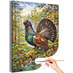 Глухарь в лесу Птицы Природа Пейзаж Лес