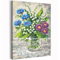 Ландыши Цветы Натюрморт в вазе Букет цветов Весенние цветы полевые Интерьерная 8 марта Для мамы 100х150 Раскраска картина по номерам на холсте