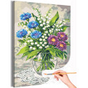 Ландыши Цветы Натюрморт в вазе Букет цветов Весенние цветы полевые Интерьерная 8 марта Для мамы Раскраска картина по номерам на холсте