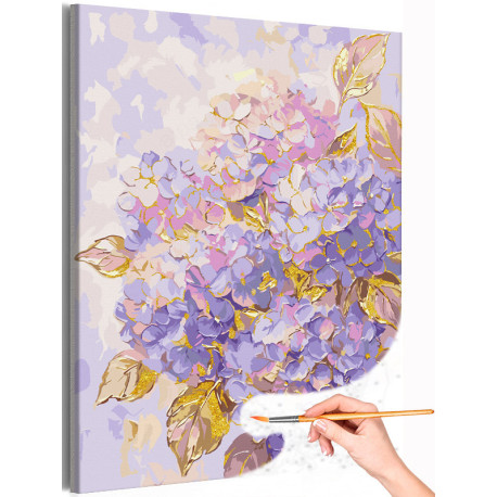 Сирень с золотой краской Цветы Букет Нежная