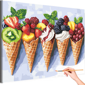 Мороженое и ягоды Натюрморт для кухни Мороженки