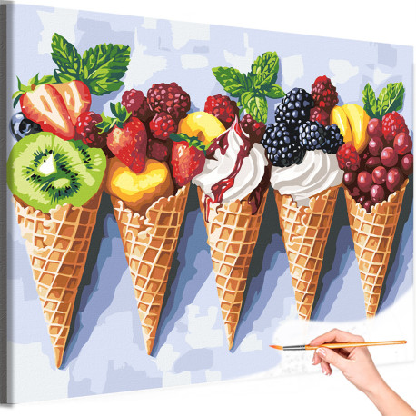Мороженое и ягоды Натюрморт для кухни Мороженки