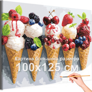 Мороженое и ягоды Натюрморт для кухни Мороженки Фрукты на кухню