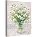 Подснежники Цветы Букет в вазе Натюрморт Нежная Для мамы 8 марта Интерьерная 100х125 Раскраска картина по номерам на холсте