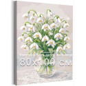 Подснежники Цветы Букет в вазе Натюрморт Нежная Для мамы 8 марта Интерьерная 80х100 Раскраска картина по номерам на холсте