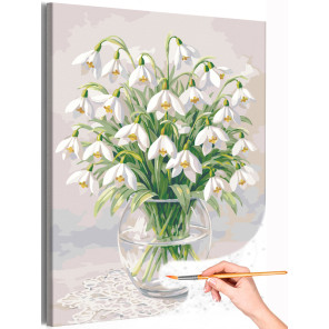 Подснежники Цветы Букет в вазе Натюрморт Нежная Для мамы