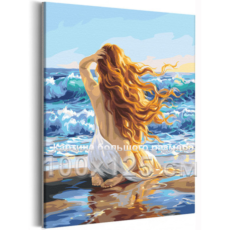 Рыжая девушка у моря Богиня Афродита на берегу моря