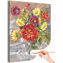 Хризантемы в вазе Цветы Букет Натюрморт Георгины Ваза с цветами Для мамы Раскраска картина по номерам на холсте
