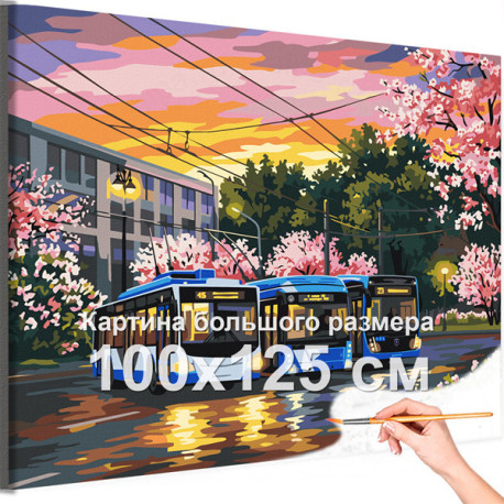 Городской пейзаж Весна Санкт-Петербург Троллейбус