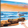  Чайка у моря Закат Пляж Птицы Природа Океан Вода Пейзаж Раскраска картина по номерам на холсте AAAA-NK1657