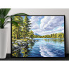  Пейзаж с озером и горами Природа Лес Лето Вода Алтай Горное озеро 100х125 Раскраска картина по номерам на холсте AAAA-NK1651-10