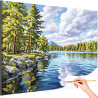  Пейзаж с озером и горами Природа Лес Лето Вода Алтай Горное озеро Раскраска картина по номерам на холсте AAAA-NK1651