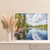  Пейзаж с озером и горами Природа Лес Лето Вода Алтай Горное озеро Раскраска картина по номерам на холсте AAAA-NK1651