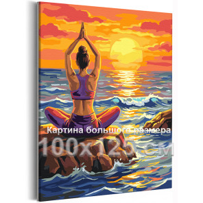 Девушка у моря Йога Закат Релакс Океан Вода