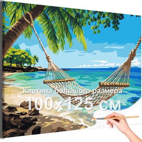 Море Гамак на пляже Пальмы Релакс Океан Вода Морской пейзаж