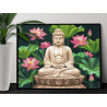  Будда и лотосы Религия Буддизм Медитация Дзен Гармония с собой Раскраска картина по номерам на холсте AAAA-NK1663