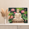  Будда и лотосы Религия Буддизм Медитация Дзен Гармония с собой Раскраска картина по номерам на холсте AAAA-NK1663
