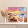  Закат на море Морской пейзаж Волна Пляж Природа Океан Вайб Релакс Раскраска картина по номерам на холсте AAAA-NK1662