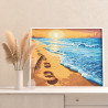  Рассвет на море Пляж Волна Гармония с собой Релакс Вайб Морской пейзаж Океан Раскраска картина по номерам на холсте AAAA-NK1658