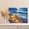  Море Пляж Ракушки Романтика Медитация Релакс Вайб Морской пейзаж Океан Раскраска картина по номерам на холсте AAAA-NK1656