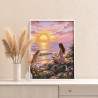  Девушка и море на закате Йога Релакс Медитация Гармония с собой Вайб Природа Пейзаж Раскраска картина по номерам на холсте AAAA