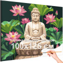 Будда и лотосы Религия Буддизм Медитация Дзен Гармония с собой 100х125 Раскраска картина по номерам на холсте