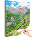 Горы Кавказа Пейзаж Природа Россия Лето Раскраска картина по номерам на холсте