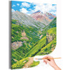  Горы Кавказа Пейзаж Природа Россия Лето Раскраска картина по номерам на холсте AAAA-NK1453