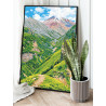  Горы Кавказа Пейзаж Природа Россия Лето Раскраска картина по номерам на холсте AAAA-NK1453