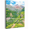 Горы Кавказа Пейзаж Природа Россия Лето 80х120 Раскраска картина по номерам на холсте