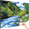  Горы Кавказа и река Пейзаж Природа Россия Лето Вода Раскраска картина по номерам на холсте AAAA-NK1677