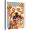 Йоркширский терьер мем Животные Собака йорк в отпечатках губ Смешные Прикольные Эмоции Милая 100х125 Раскраска картина по номера