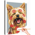  Йоркширский терьер мем Животные Собака йорк в отпечатках губ Смешные Прикольные Эмоции Милая Раскраска картина по номерам на хо