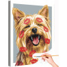  Йоркширский терьер мем Животные Собака йорк в отпечатках губ Смешные Прикольные Эмоции Милая Раскраска картина по номерам на хо