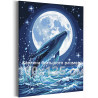Море Кит и луна Природа Морской пейзаж Морские обитатели Животные Вода 100х125 Раскраска картина по номерам на холсте