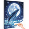  Море Кит и луна Природа Морской пейзаж Морские обитатели Животные Вода Раскраска картина по номерам на холсте AAAA-NK1674