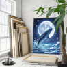 4 — копия Море Кит и луна Природа Морской пейзаж Морские обитатели Животные Вода Раскраска картина по номерам на холсте