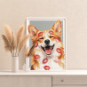  Корги мем Животные Собака в отпечатках губ Смешные Прикольные Эмоции Милая Раскраска картина по номерам на холсте AAAA-NK1671