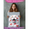  Кот мем Животные Белый котик в отпечатках губ Смешные Прикольные Эмоции Милая Раскраска картина по номерам на холсте AAAA-NK166