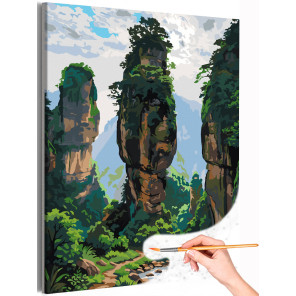  Китай лес Чжанцзяцзе Природа Горы Пейзаж Аватар Раскраска картина по номерам на холсте AAAA-NK1653