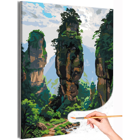  Китай лес Чжанцзяцзе Природа Горы Пейзаж Аватар Раскраска картина по номерам на холсте AAAA-NK1653