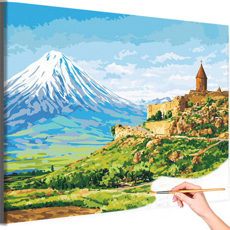  Армения Монастырь Хор Вирап и гора Арарат Пейзажи