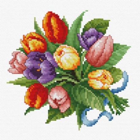 Вышивка бисером схема Аромат весны,Тюльпан - символ весны.