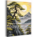 Япония Горы Пейзаж 100х125 Раскраска картина по номерам на холсте