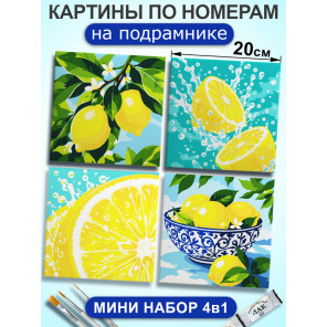 Картины по номерам маленькие 20х20 Мини набор Лимоны