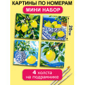 Картины по номерам маленькие 20х20 Мини набор Лимоны