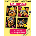 Картины по номерам маленькие 20х20 Мини набор Йоркширский терьер